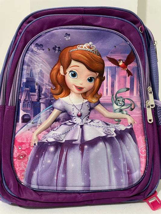 Mochila combo 3d princesita Sofía + lonchera + lapicera