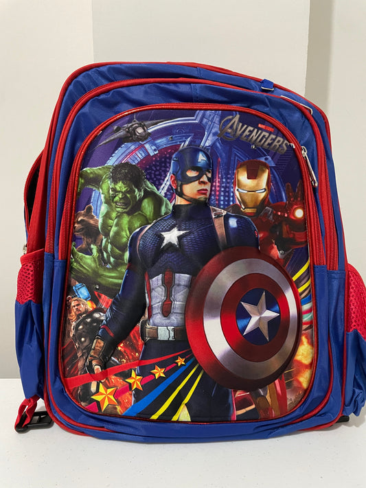 Mochila combo 3d  capitan america + lonchera + lapicera