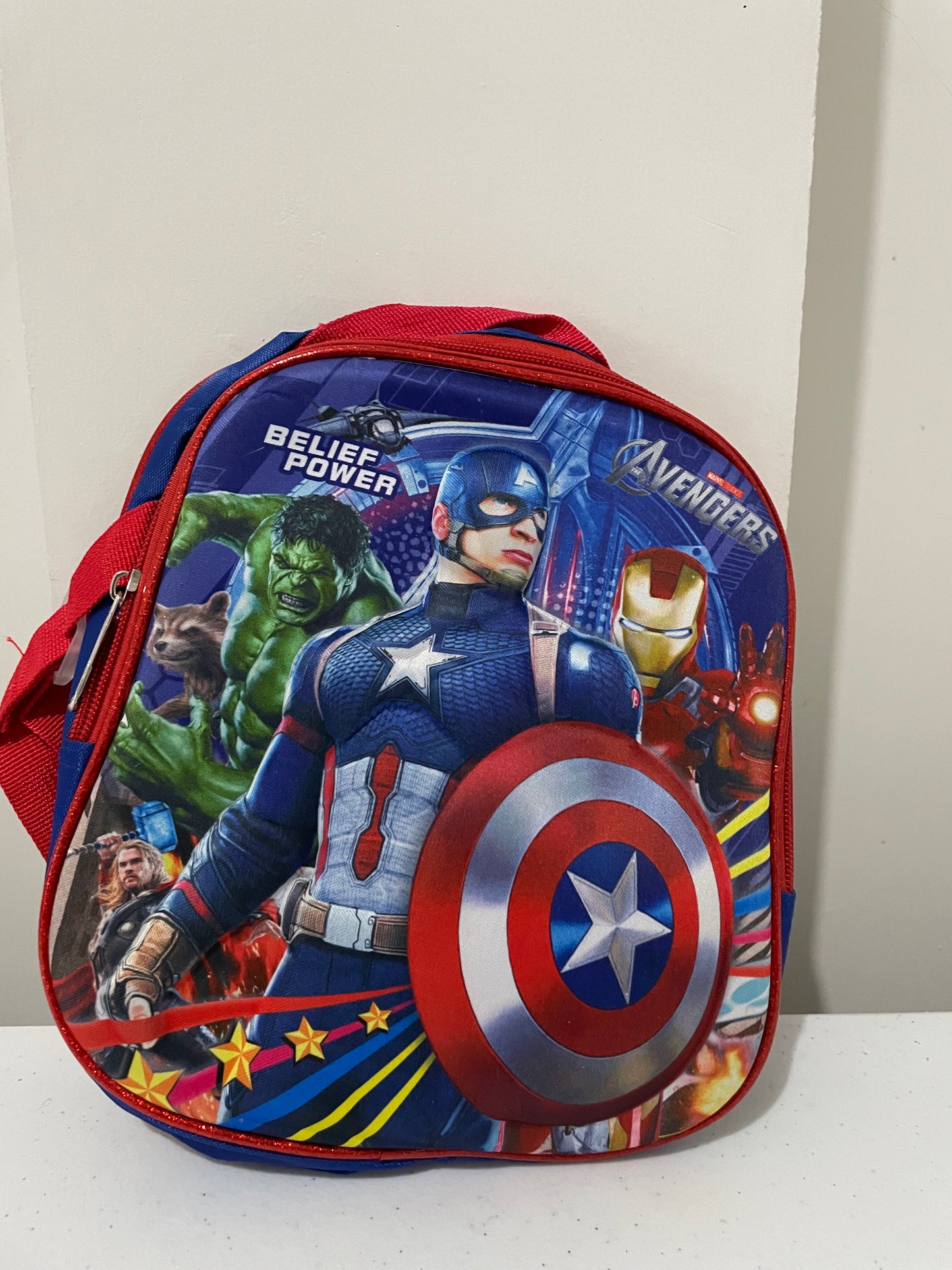 Mochila combo 3d  capitan america + lonchera + lapicera