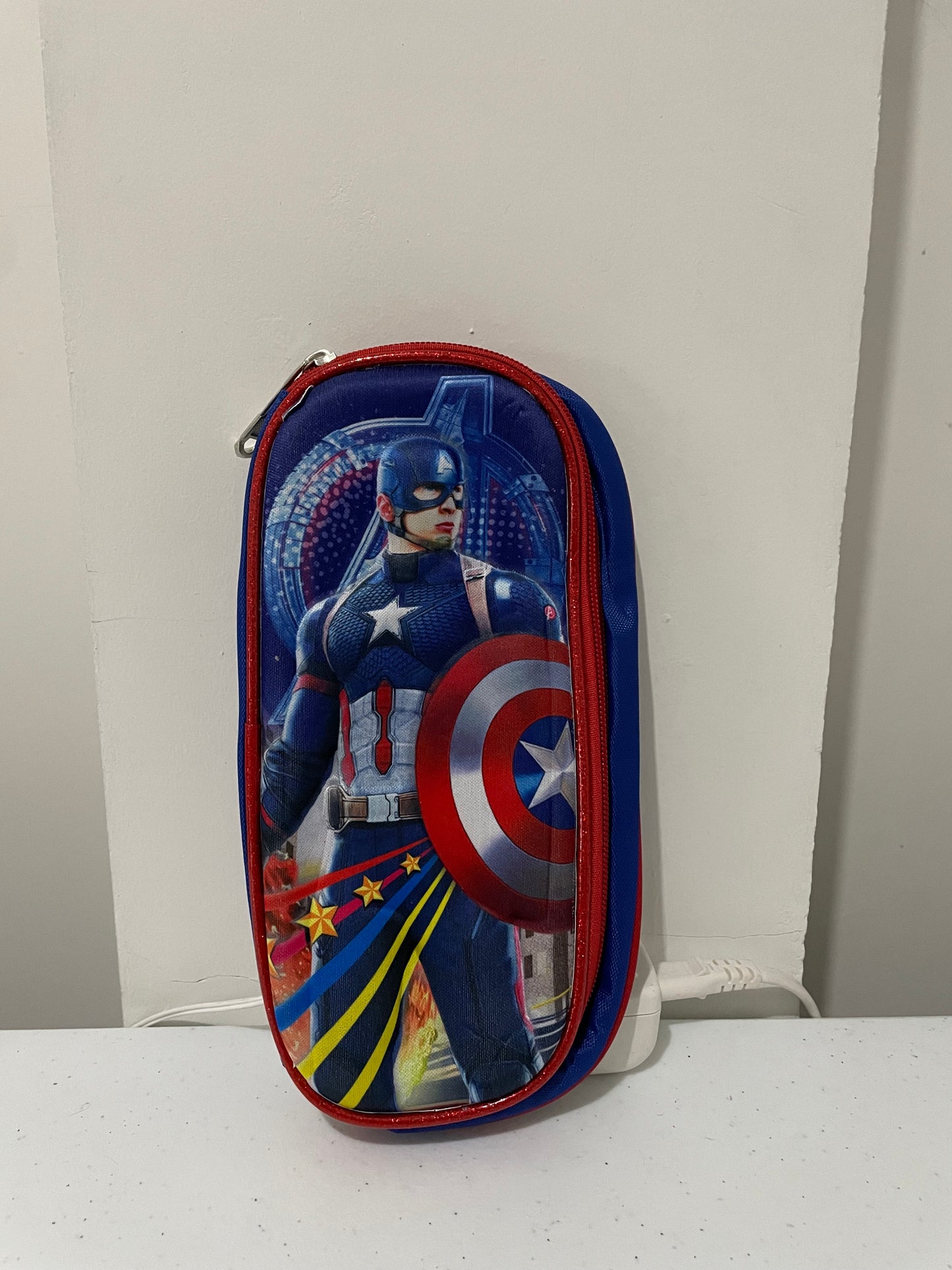 Mochila combo 3d  capitan america + lonchera + lapicera