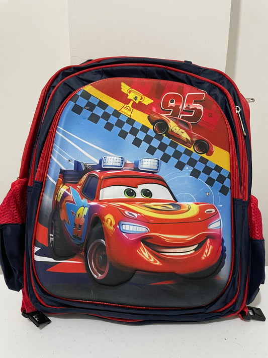 Mochila combo 3d  rayo mcQueen + lonchera + lapicera