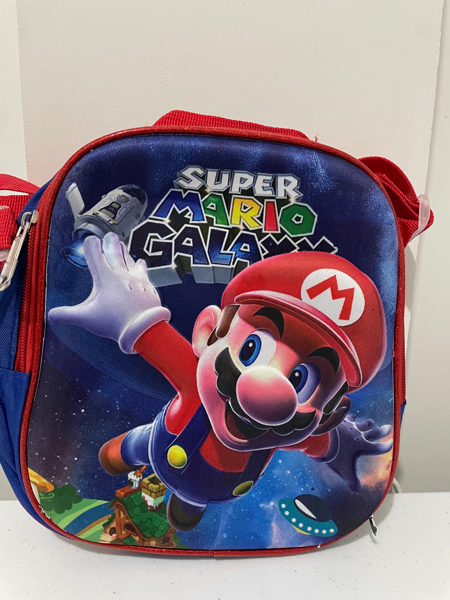 Mochila combo 3d  mario galaxy + lonchera + lapicera