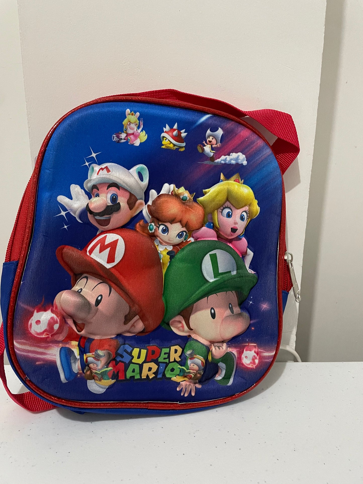 Mochila combo 3d  mario + lonchera + lapicera