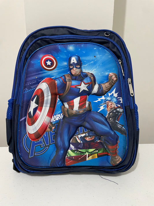 Mochila combo 3d capitan america + lonchera + lapicera