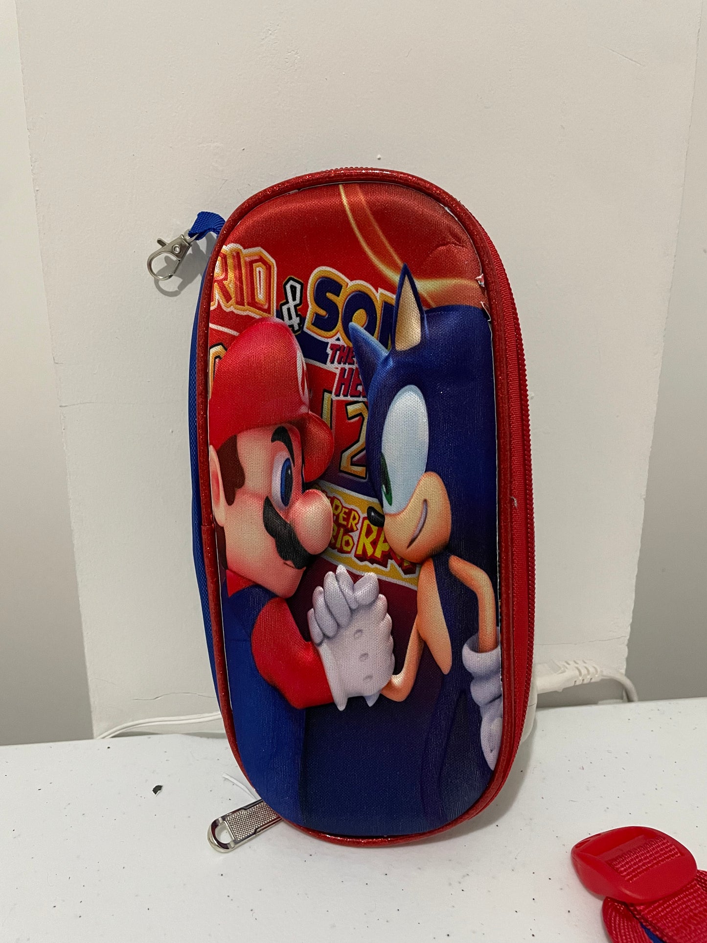 Mochila combo 3d  mario y sonic + lonchera + lapicera